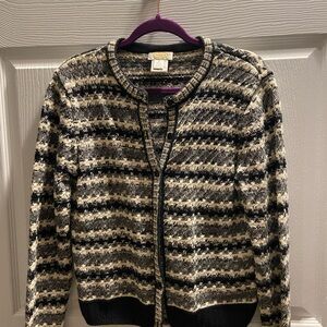 Talbots Black and White Knit Sweater